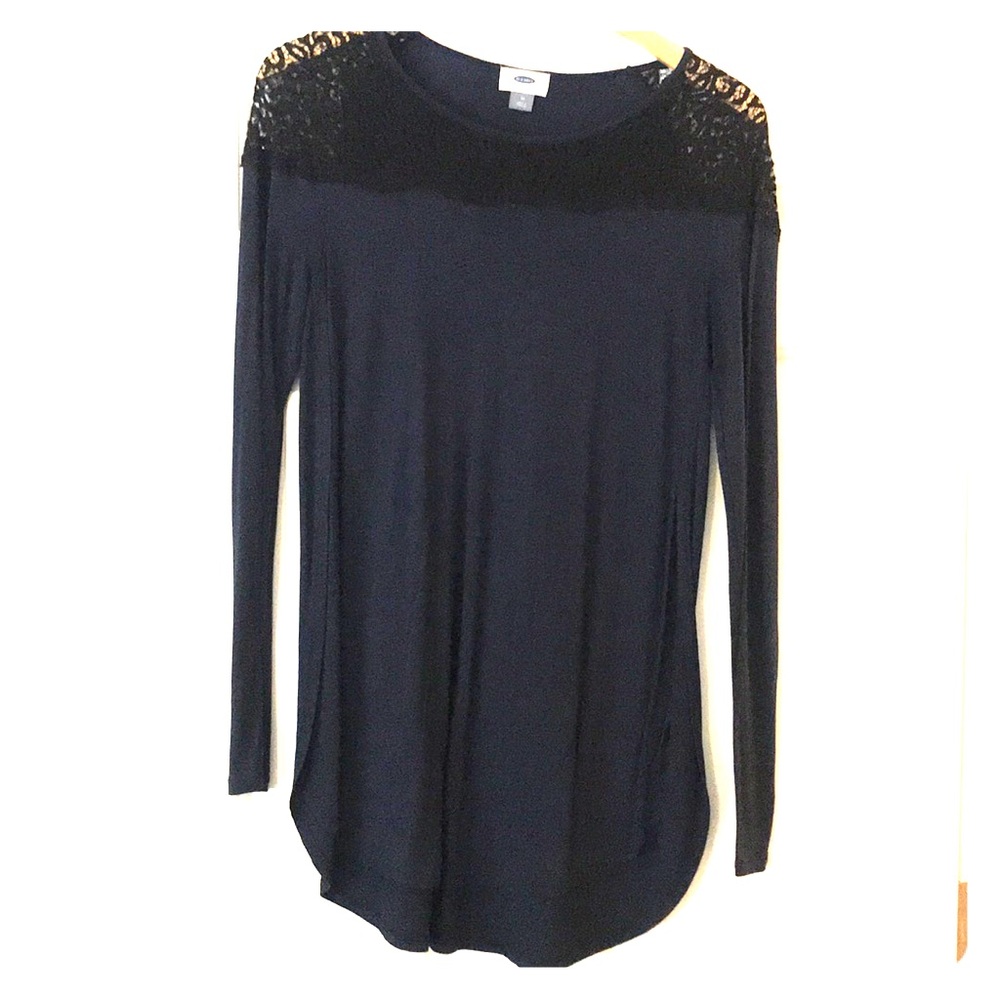 Navy Lace Top